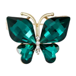 Emerald Brilliance Butterfly Brooch