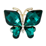 Emerald Brilliance Butterfly Brooch