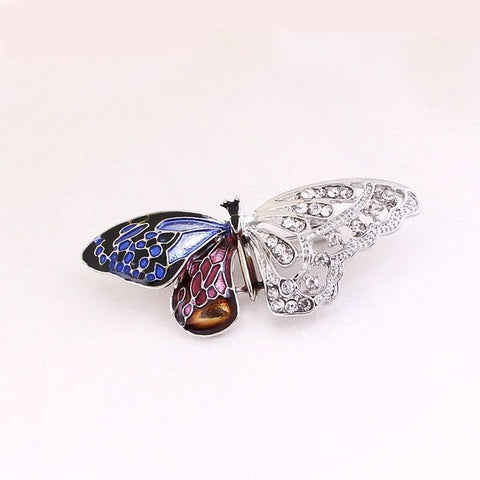 shiny, flip-flop butterfly brooch