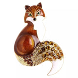 Brown Fur Fox Brooch