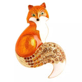Orange Fur Fox Brooch