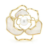 white rose brooch