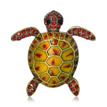 Hot land turtle brooch