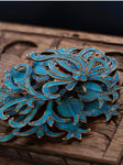 Blue Crystal Flower Brooch