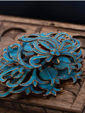 Blue Crystal Flower Brooch