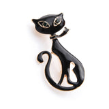 Black Spy Cat Brooch
