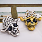 Halloween Bling Bling Skull Brooch