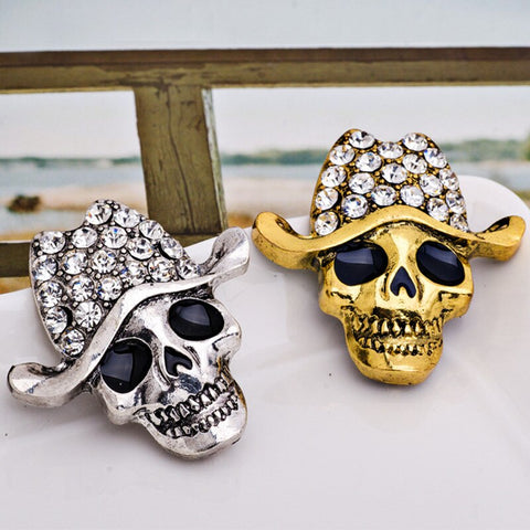 Halloween Bling Bling Skull Brooch