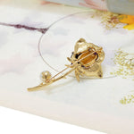 Graphic Rose Flower Brooch