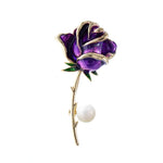 purple graphic rose brooch