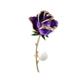 purple graphic rose brooch