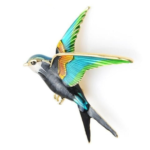 Flying Spring Bird Brooch