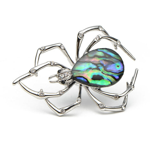 Polychrome Reflections Spider Brooch