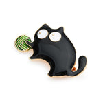 Black Cat Brooch with Ball