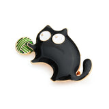 Black Cat Brooch with Ball