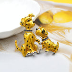 Golden Dalmatian Dog Brooch