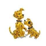 golden dalmatian dog brooch