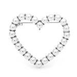 Pearls of Joy Heart Brooch