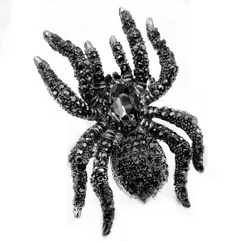 Black 10-Legged Spider Brooch