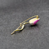 Pale Rose Flower Brooch