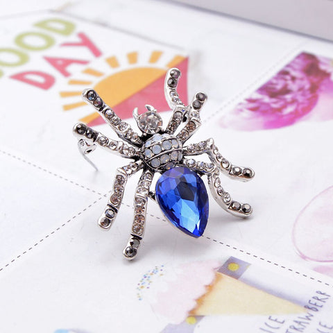 Azure Goddess Spider Brooch