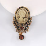 Colorful Autumn Cameo Brooch