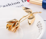 Gold Rose Flower Brooch