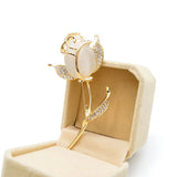 golden rose brooch box