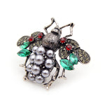 Silver Pearl Bee Brooch