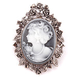 Silver Sobriety Cameo Brooch