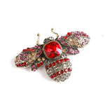 Vintage Red Bee Brooch