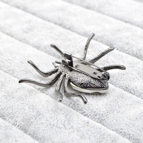 Electric Blue Spider Brooch
