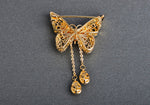 Golden Butterfly Brooch