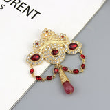 Antique Red & Gold Brooch