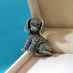 Rhinestone Baby Dog Brooch