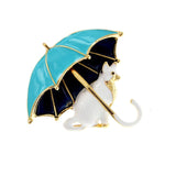 umbrella cat brooch