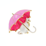 Umbrella Cat Brooch