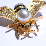 White Pearl Bee Brooch