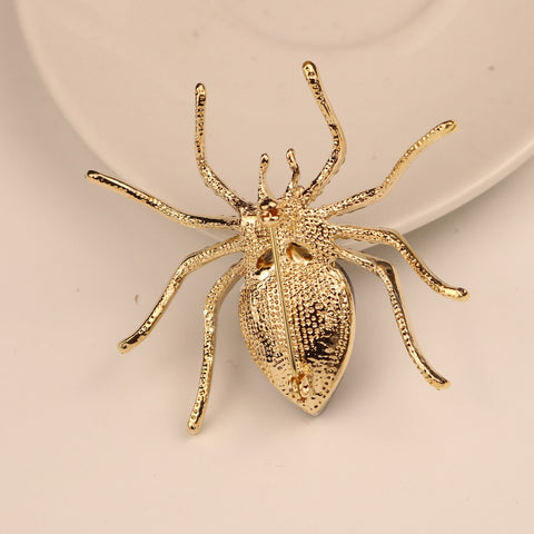 Crystal Clear Spider Brooch