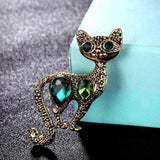 Pearly Gold Cat Brooch