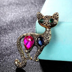 Pearly Gold Cat Brooch