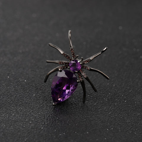 Eternal Amethyst Spider Brooch