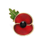 Poppy Flower and Leaf Brooch