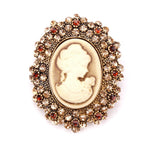 cameo brooch decorated with stars