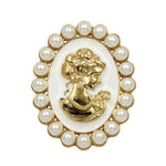 Purity Pearls Cameo Brooch