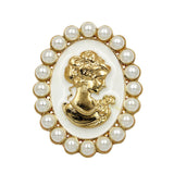 Purity Pearls Cameo Brooch