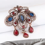 Antique Rhinestone Rain Brooch