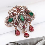 Antique Rhinestone Rain Brooch