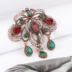 Antique Rhinestone Rain Brooch