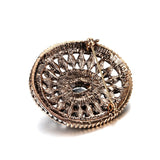 Antique Rhinestone Medallion Brooch